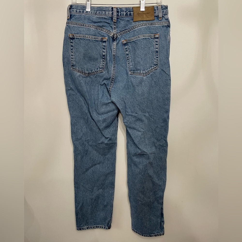Vtg Calvin Klein Women's High Rise Straight Leg Jeans Mom Denim Medium Wash 12 - Picture 6 of 8
